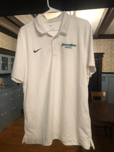 Tulane Green Wave Nike collar shirt large white — tulane fan gear