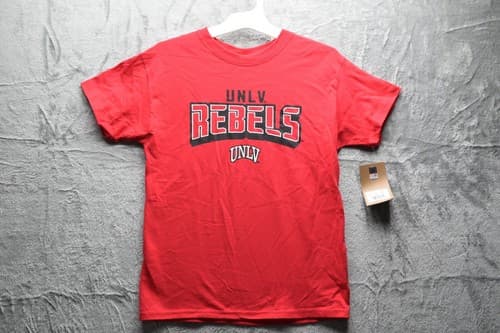 NCAA UNLV REBELS Men's Core Cotton T-Shirt, Red, Size M (8/10), New — unlv fan gear