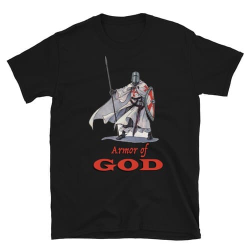 Knights Templar Armor of GOD with Spear Short-Sleeve Unisex T-Shirt — army fan gear