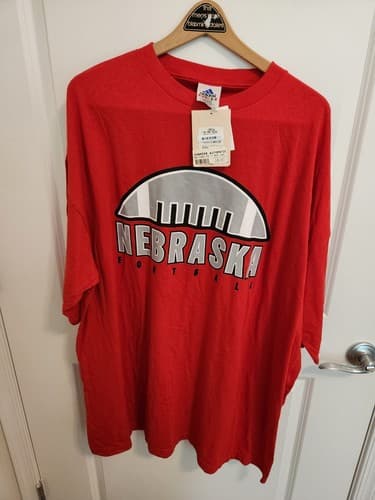 Vintage Adidas Men’s Red Shirt Size XXL Nebraska Football Made in USA — nebraska fan gear