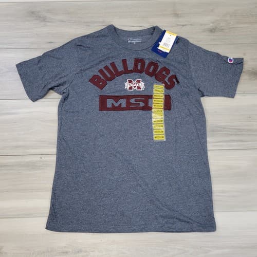 Champion T-Shirt Men's Medium Gray Mississippi State Bulldog New — mississippi-state fan gear