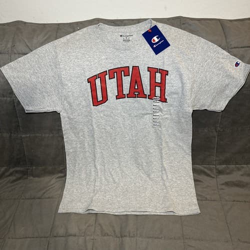 Champion Utah Utes T-Shirt Men’s Medium Gray Short Sleeve Graphic Tee NWT — utah fan gear