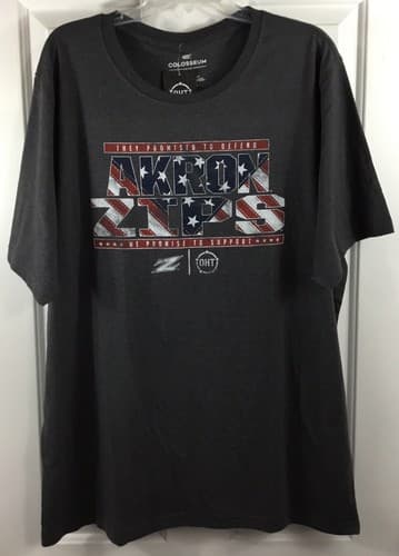 Akron University Zips T-Shirt Men 2XL Gray Heather Colosseum Operation Hat Trick — akron fan gear