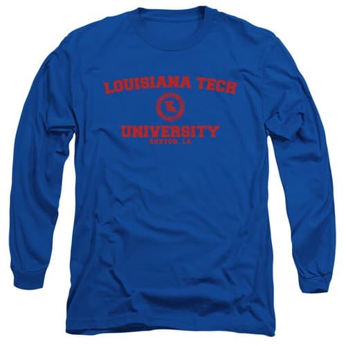 La Tech Adult Long Sleeve T-Shirt Bulldogs One Color Logo, Royal Blue, S-3XL — louisiana-tech fan gear