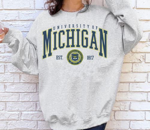 Vintage 80s University of Michigan 1817 T- Shirt, Sweatshirt & Hoodie — michigan fan gear