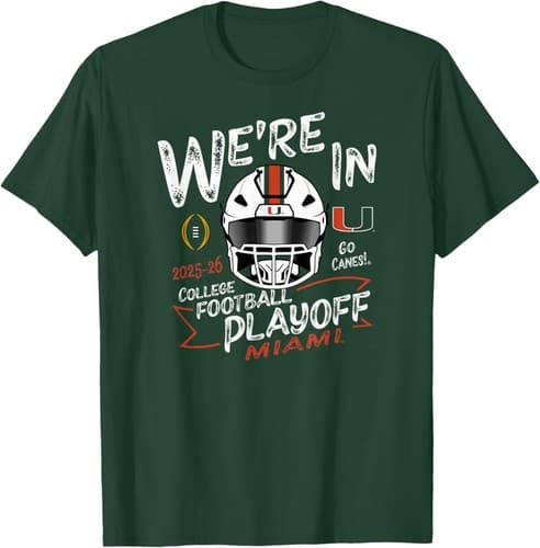 Miami Hurricanes CFP College Football Playoff 2025-26 Green T-Shirt — miami fan gear
