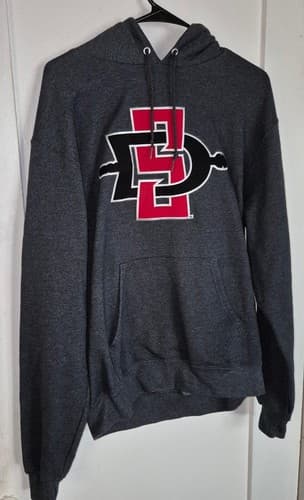 SAN DIEGO STATE AZTECS Hoodie SWEATSHIRT T SHIRT  Sewn on Letters M Medium — san-diego-state fan gear