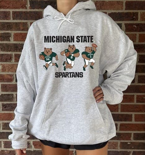 Vintage Michigan State Spartans Football Sweatshirt | NCAA Spartans Crewneck — michigan-state fan gear