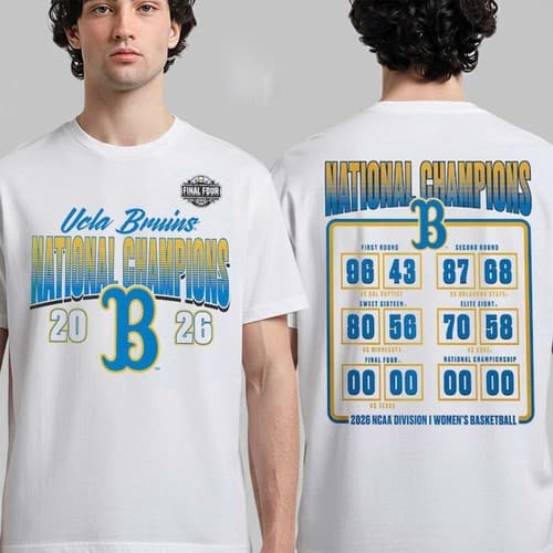 UCLA Bruins Women's Basketball 2026 NCAA National Champions Schedule T-Shirt — ucla fan gear