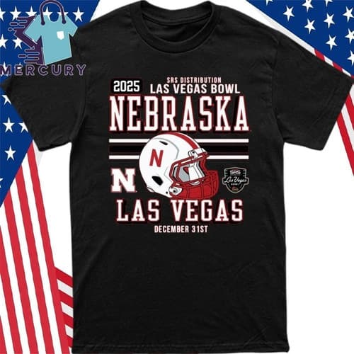 Huskers Football 2025 Las Vegas Bowl Bound Helmet Shirt — nebraska fan gear