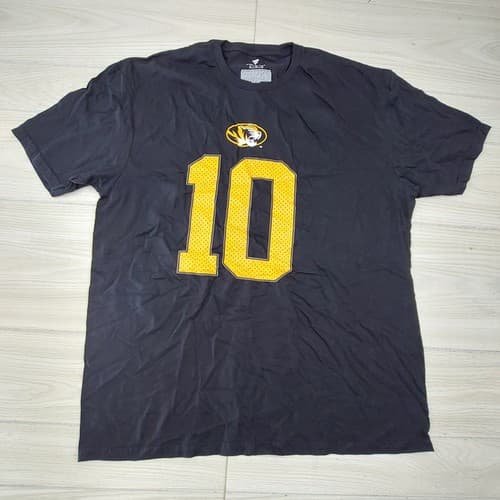 Missouri Tigers T Shirt Mens XL Football Number 10 Black NCAA College — missouri fan gear