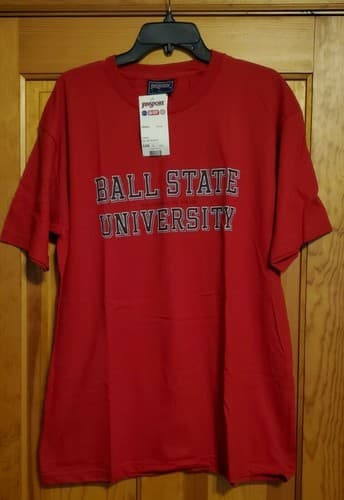New JANSPORT Men's T-Shirt Large Ball State University Cardinals Red Tee — ball-state fan gear