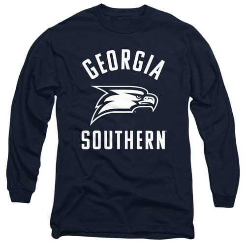Georgia Southern Adult Long Sleeve T-Shirt Eagles One Color Logo, Navy, S-3XL — georgia-southern fan gear