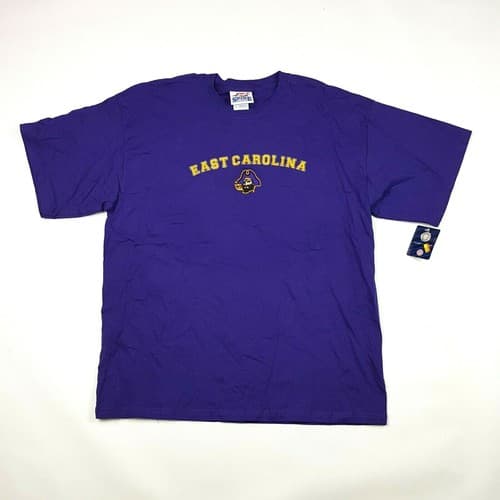 VTG East Carolina Pirates Mens XL Football NCAA College Purple Retro T Shirt — east-carolina fan gear