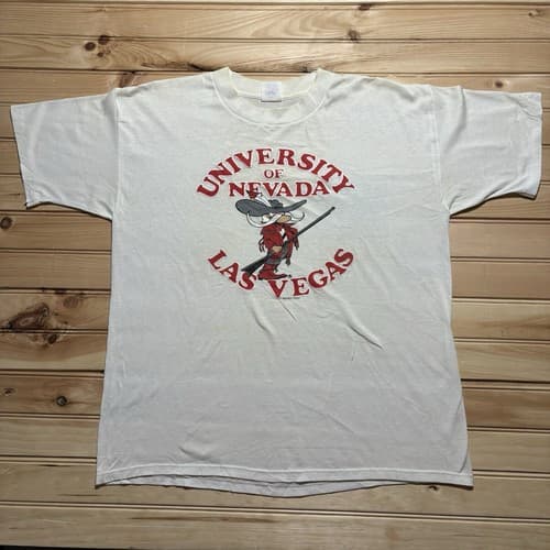 Vintage 80s 90s University of Nevada Las Vegas UNLV Rebels Shirt Size XL — unlv fan gear
