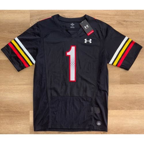 NWT Men's Under Armour Maryland Terrapins Replica Football Jersey-Medium-Black — maryland fan gear