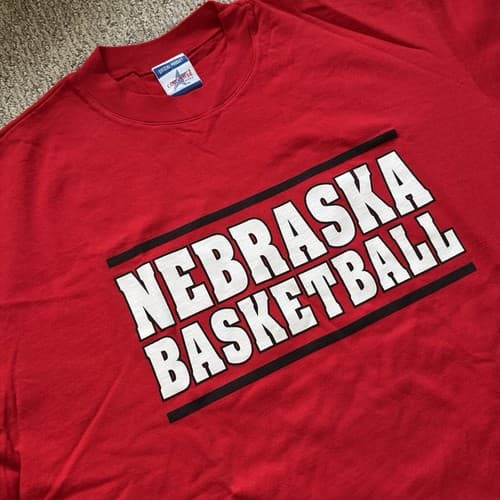 Vintage Converse Made In USA T-Shirt Mens XXXL Nebraska Basketball Heavy Weight — nebraska fan gear