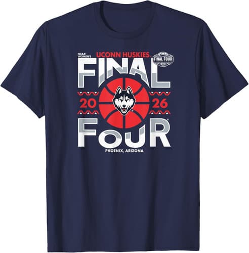 Connecticut Huskies Final Four 2026 Women's Basketball Navy T-Shirt — connecticut fan gear