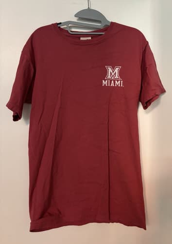 Miami University Oxford OH REDHAWKS Red Comfort Colors Unisex Tee NEW Small — miami-ohio fan gear