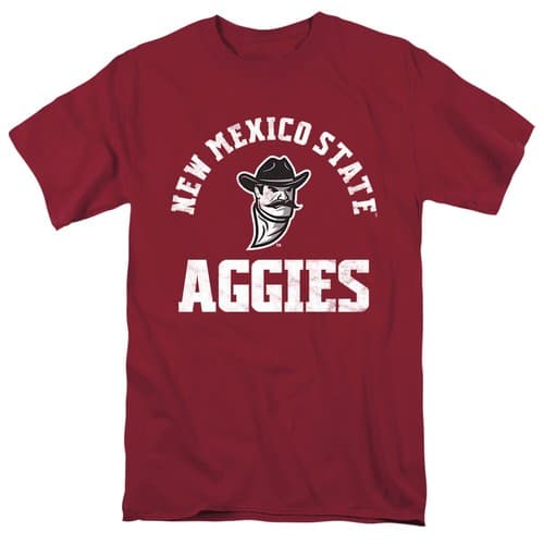 New Mexico State University Adult T-Shirt Aggies Logo, Garnet, S-3XL — new-mexico-state fan gear