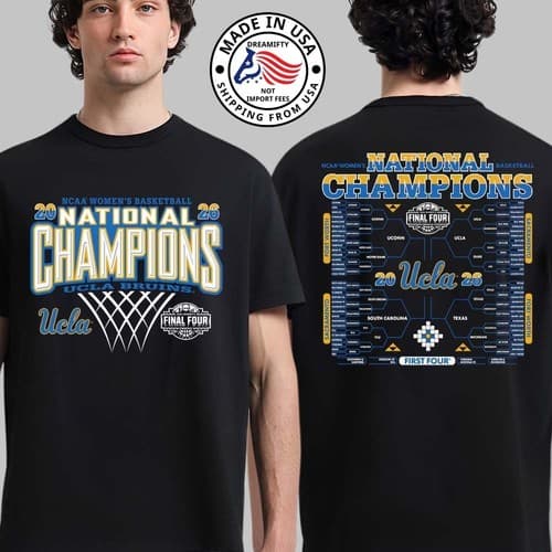 UCLA Bruins 2026 Women's Basketball National Champions Season Bracket T-Shirt — ucla fan gear