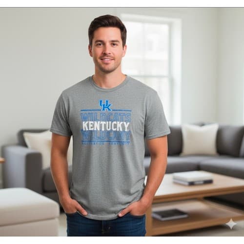Kentucky UK Wildcats Tee Shirt Mens XL Gray Lexington T-Shirt Basketball New — kentucky fan gear