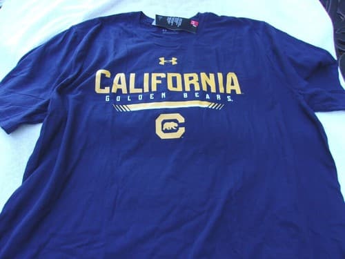 NWT Under Armour loose fit T, California Golden Bears, men's XXL, blue, cotton — california fan gear