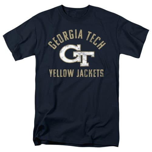 Georgia Tech Adult T-Shirt Yellow Jackets Logo, Navy, S-5XL — georgia-tech fan gear