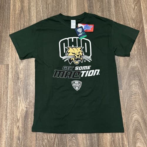 Ohio University Shirt Men’s Medium Green OU Bobcats NCAA MAC Licensed Gildan — ohio fan gear