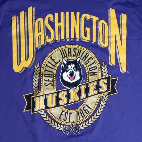 vintage single stitch Washington Huskies t shirt XL NEW nwt Deadstock football — washington fan gear