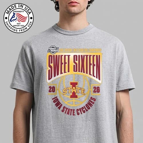 Iowa State Cyclones Men’s Basketball 2026 NCAA March Madness Sweet 16 T-Shirt — iowa-state fan gear