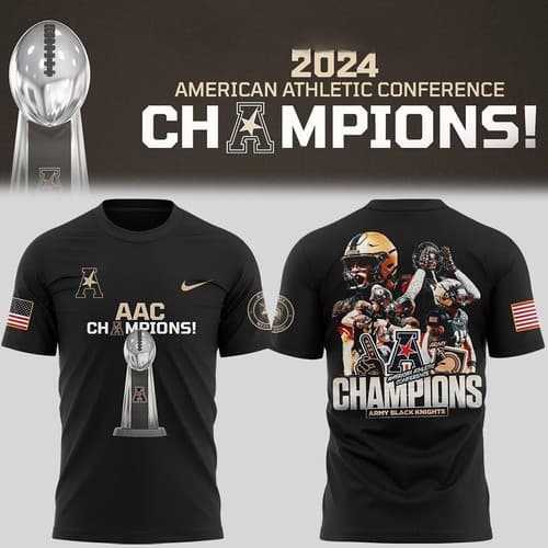 Army Black Knights 2024 American Athletic Conference Champs Team Hoodie T-Shirt — army fan gear