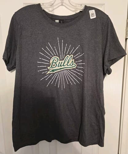 University South Florida USF Bulls Dark Grey Short Sleeve T-Shirt Womens Size XL — south-florida fan gear