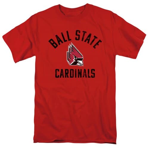 Ball State University Adult T-Shirt Cardinals Logo, Red, S-5XL — ball-state fan gear