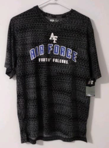 USAF Air Force Fighting Falcons Russell Gray Black Football Sport Shirt L — air-force fan gear