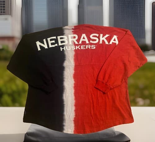 Nebraska Cornhuskers Spirit Jersey Tie-Dye Long Sleeve Shirt NeW XL Football — nebraska fan gear