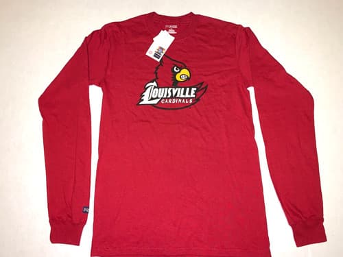 University of Louisville Cardinals Angry Mascot Long Sleeved T-Shirt New! SMALL — louisville fan gear
