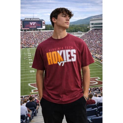 Virginia Tech Hokies Captivating T-Shirt Mens XXL Maroon Collegiate Football — virginia-tech fan gear