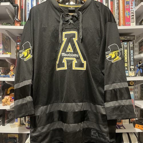 Nwot! Appalachian State Mountaineers Colosseum Hockey Jersey Black Rare  — app-state fan gear