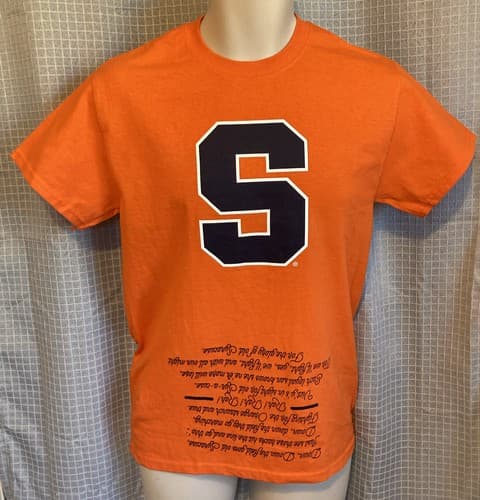 NWOT SYRACUSE ORANGEMEN 2016 FOOTBALL SCHEDULE & FIGHT SONG T-SHIRT SMALL    R — syracuse fan gear