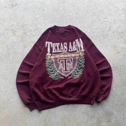Vintage 90s Texas A&M Aggies Sweatshirt NCAA College Crewneck Sweater — texas-am fan gear