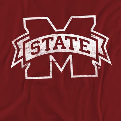 Mississippi State University Adult T-Shirt Bulldogs Logo, Maroon, S-3XL — mississippi-state fan gear