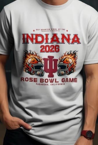 Indiana Hoosiers 2025 College Football Playoff Rose Bowl T-Shirt Unisex Small — indiana fan gear