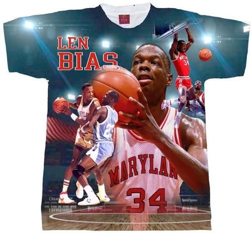 LEN BIAS T-SHIRT (LEN BIAS TEE) MARYLAND TERRAPINS. BASKETBALL TEE — maryland fan gear