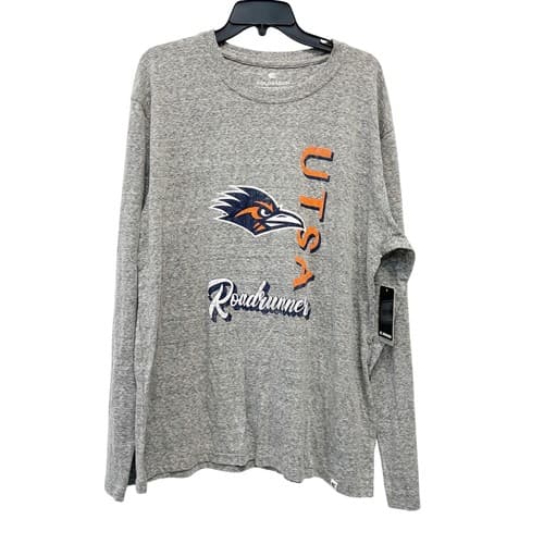 Colosseum Men's UTSA Roadrunners Arch Over Long Sleeve Shirt Gray Size XXL — utsa fan gear