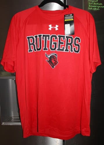 Under Armour Rutgers Scarlet Knights Dri-Fit T-Shirt Size Medium Heat Gear Tee — rutgers fan gear