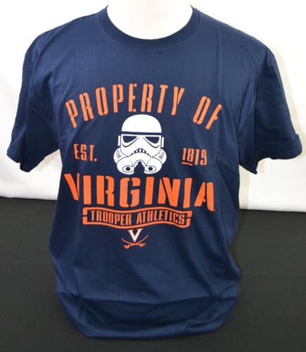 University of Virginia Cavaliers Men's Star Wars Tee Shirt - Blue - L (UVA-01) — virginia fan gear