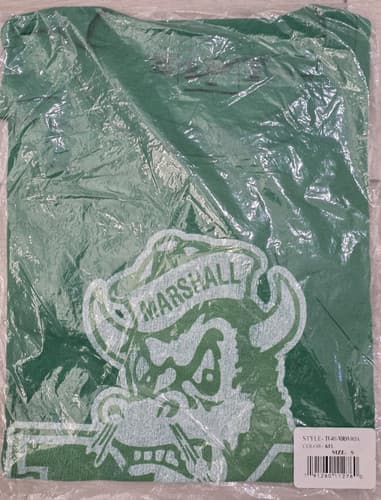 New Marshall University Thundering Herd T-Shirt NCAA College Green Men's Size S — marshall fan gear