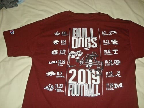 MISSISSIPPI STATE BULLDOGS 2019 CHAMPIONS MEDIUM T SHIRT UNIVERSITY FOOTBALL MS — mississippi-state fan gear