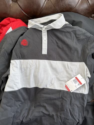 Nike Ohio State Buckeyes Men’s L Long Sleeve Polo Shirt Rugby Jersey DO4715-045 — ohio-state fan gear